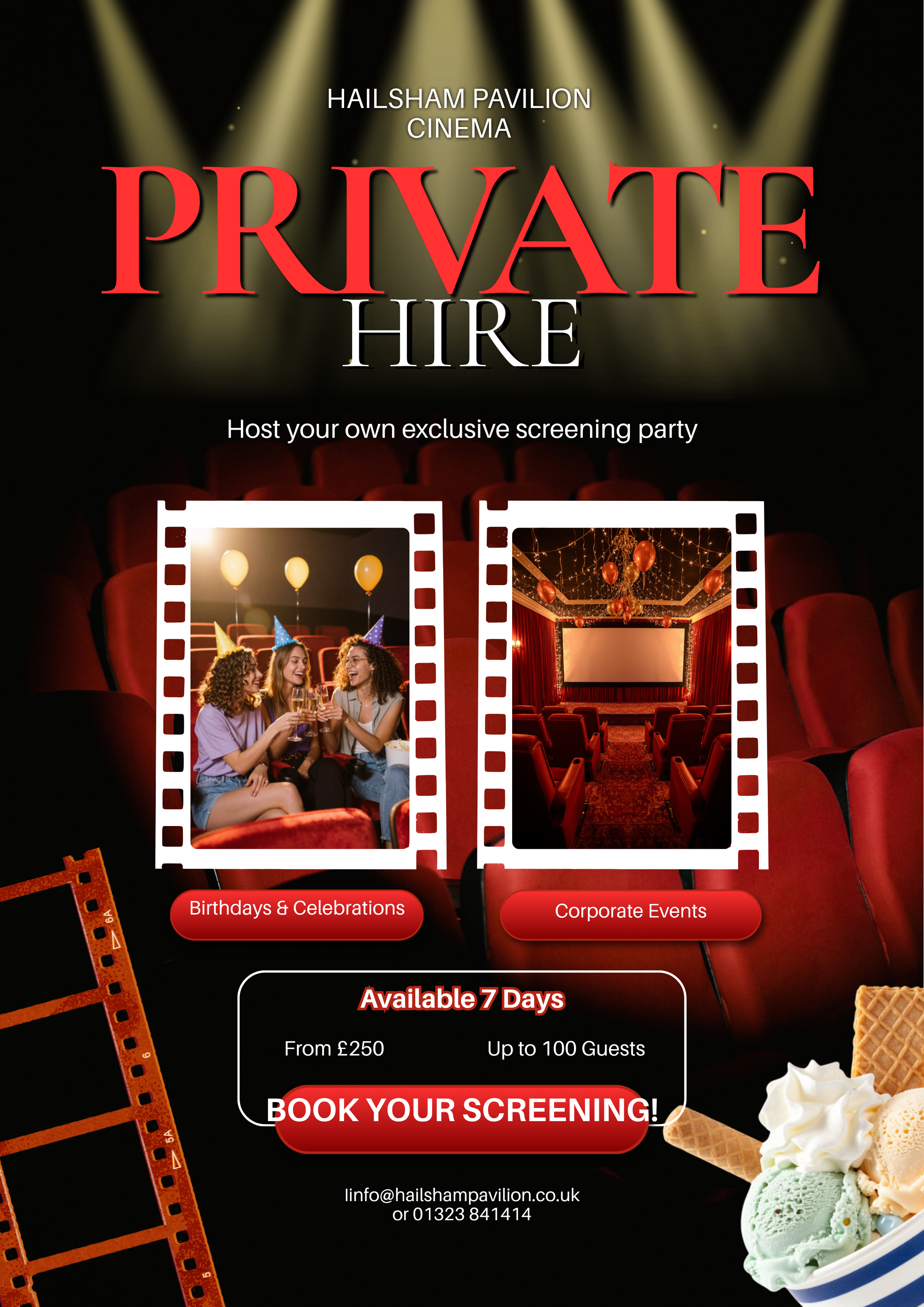Pavilion private hire poster