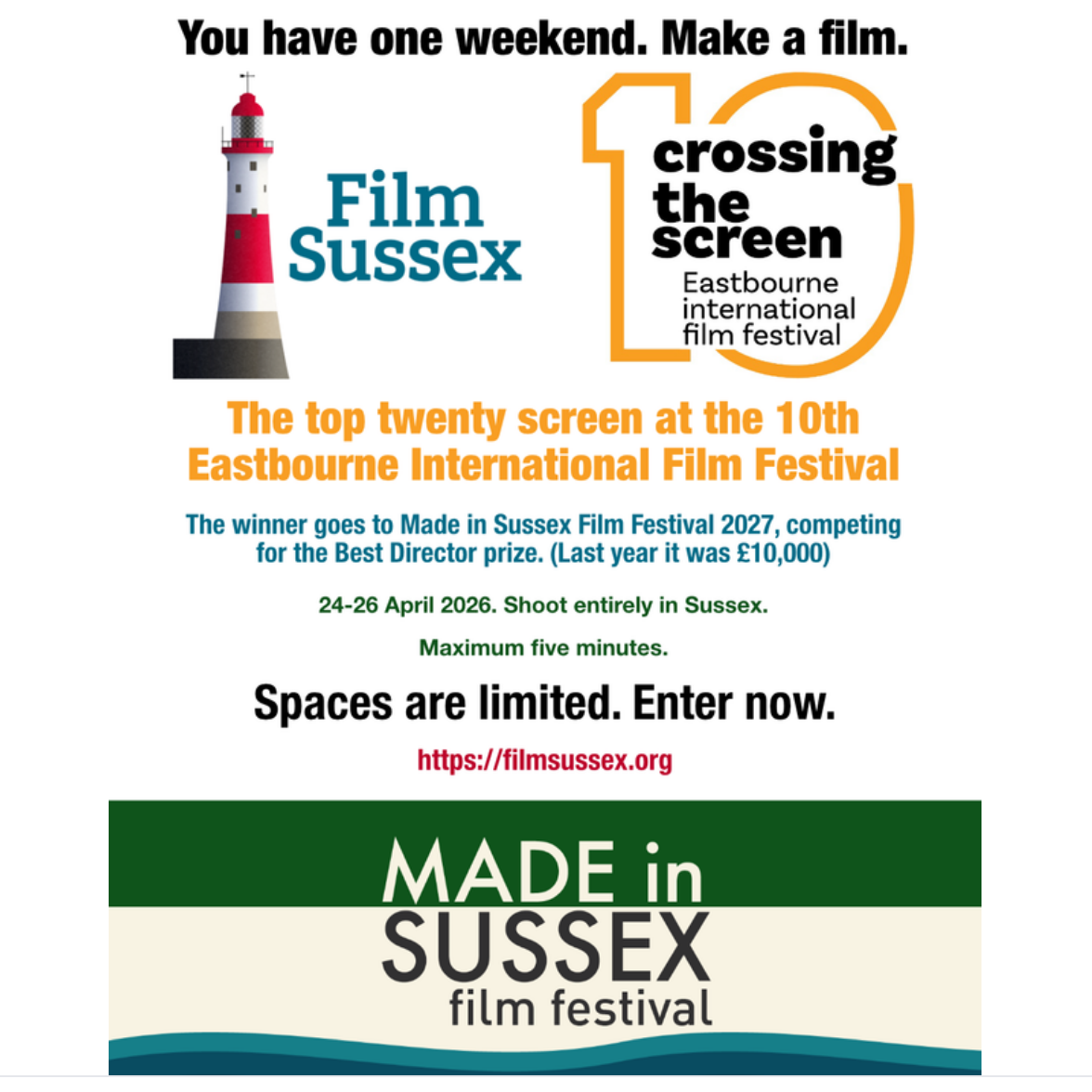 Film Sussex – Crossing the Screen Weekend Film Challenge (2026)